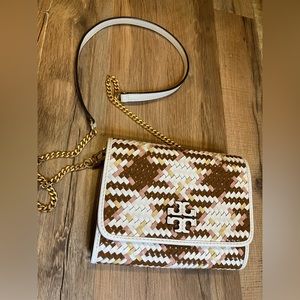 Tory Burch Britten Woven Crossbody Bag